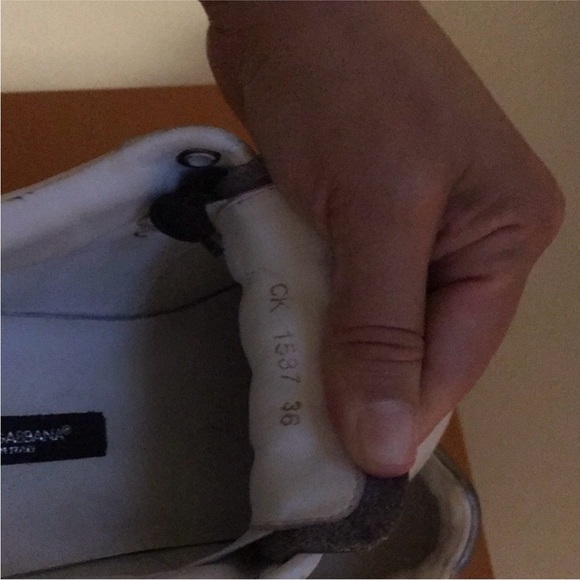Dolce & Gabbana White and Black Sneakers Size 6.5-7 Authentic